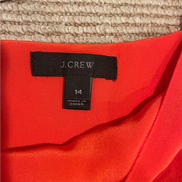 J. Crew Bright Red Ruffled Blouse - Picture 7 of 11